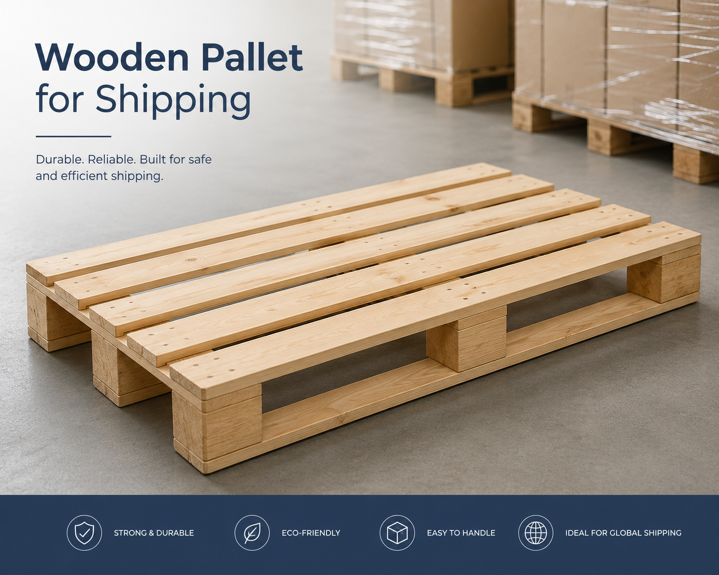 Strong Wooden Pallet for Shipping Industrial Goods